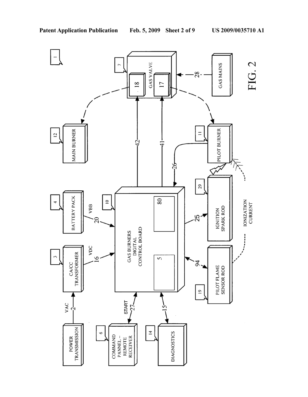 Automatic device for the ignition and control of a gas apparatus and relative driving method - diagram, schematic, and image 03