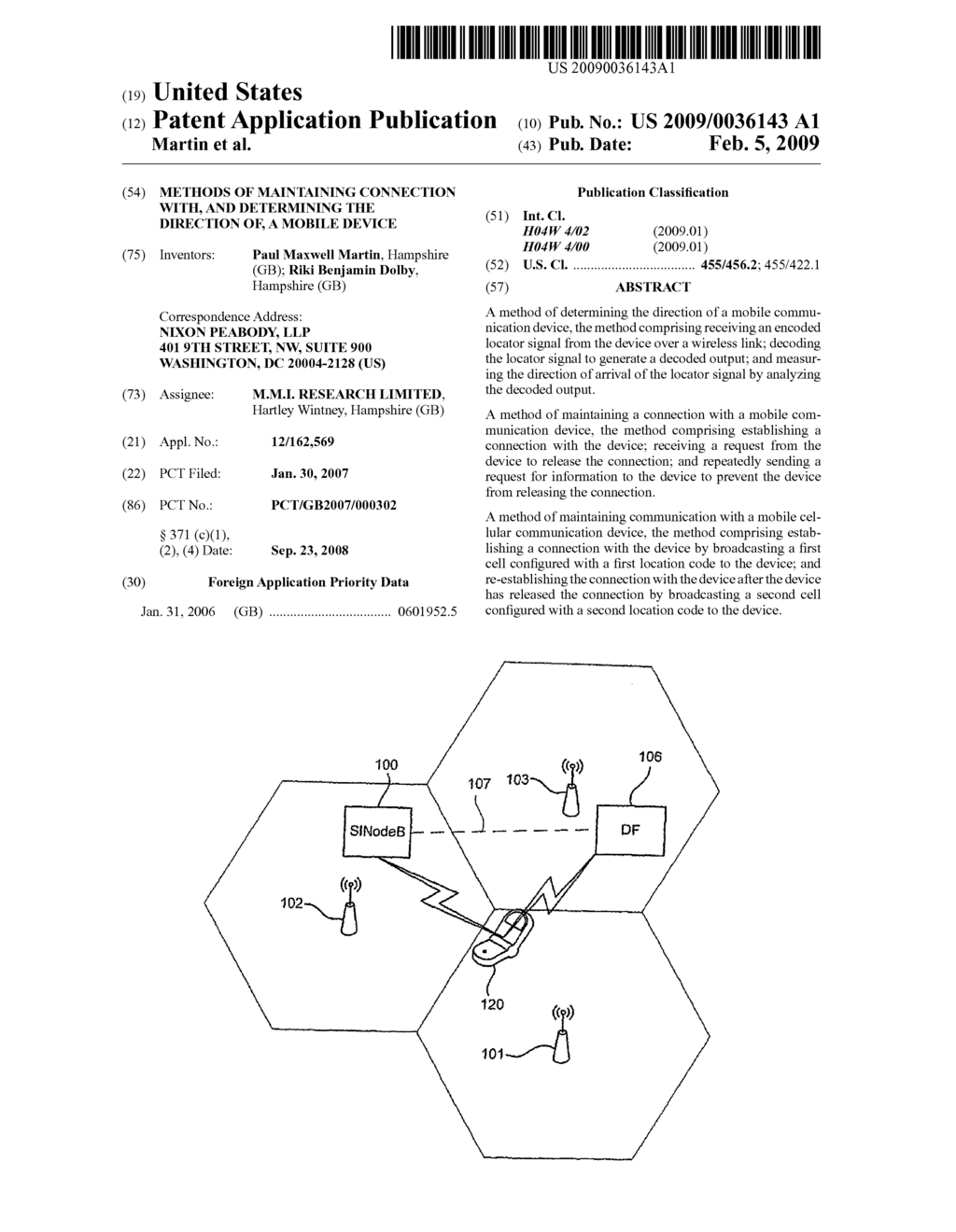 METHODS OF MAINTAINING CONNECTION WITH, AND DETERMINING THE DIRECTION OF, A MOBILE DEVICE - diagram, schematic, and image 01