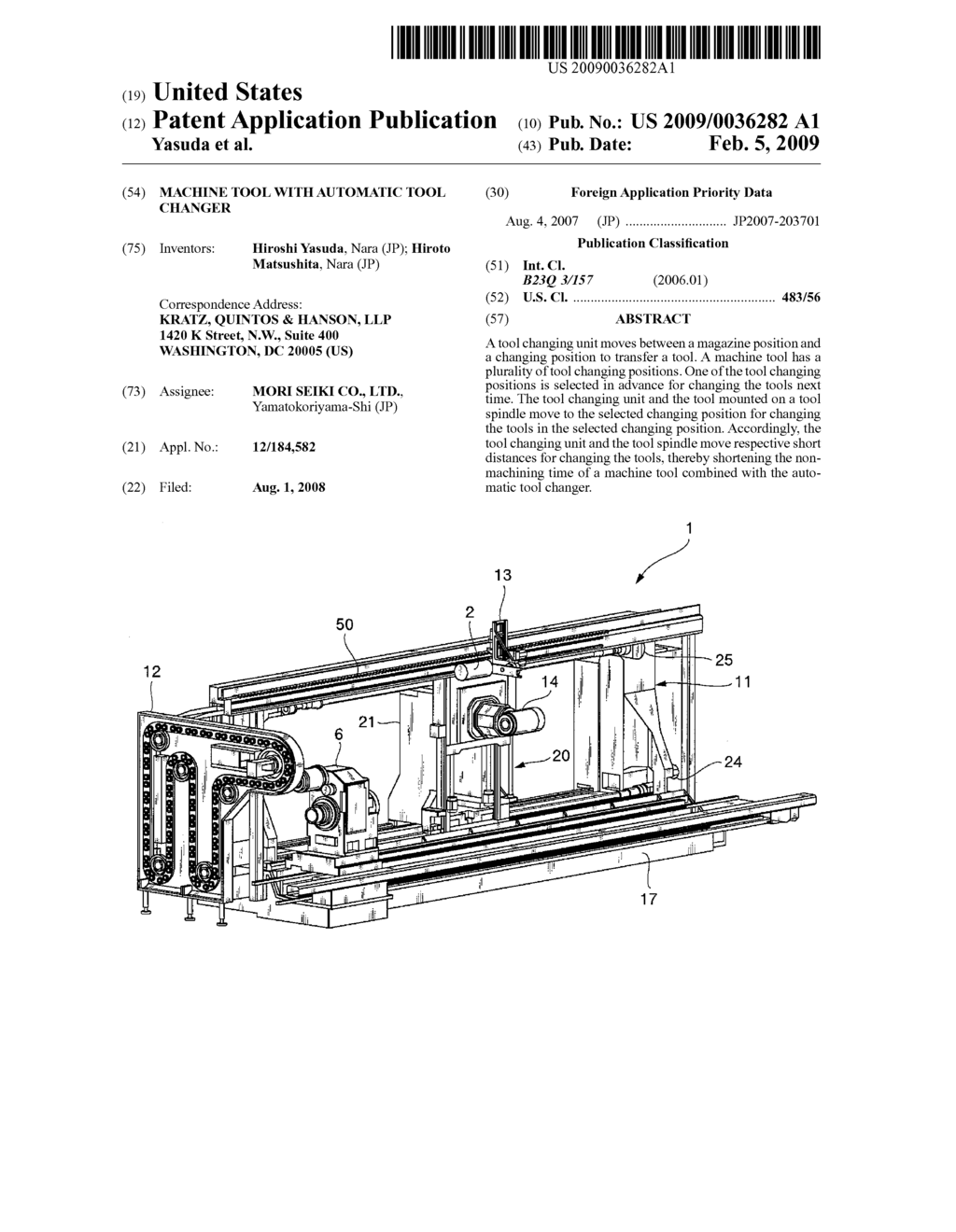 MACHINE TOOL WITH AUTOMATIC TOOL CHANGER - diagram, schematic, and image 01