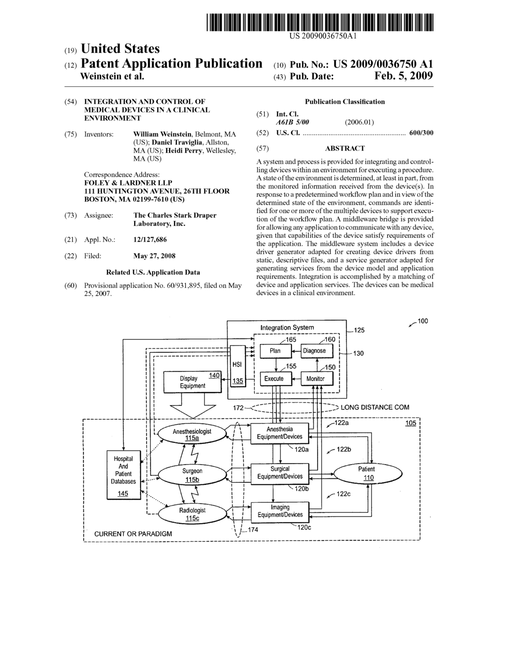 INTEGRATION AND CONTROL OF MEDICAL DEVICES IN A CLINICAL ENVIRONMENT - diagram, schematic, and image 01