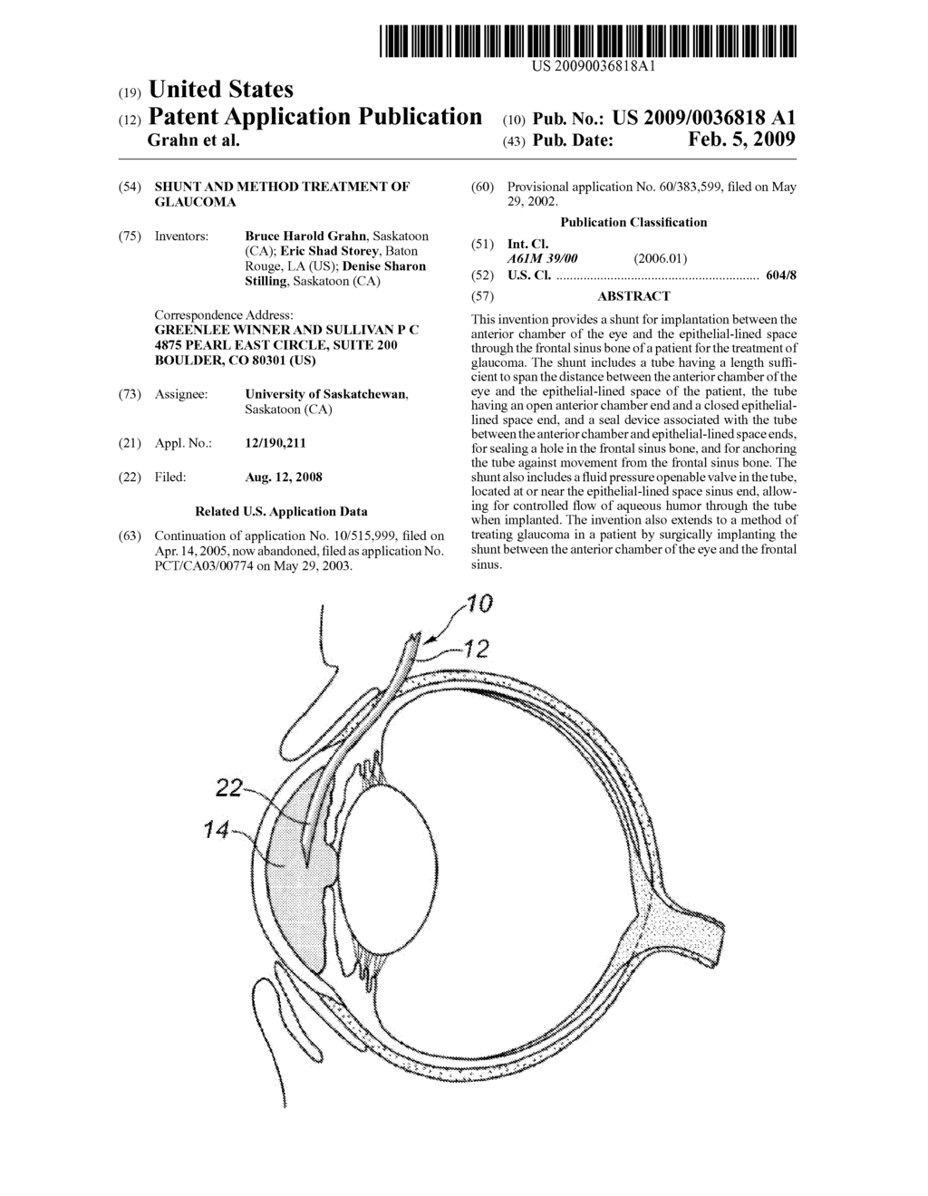 Shunt and Method Treatment of Glaucoma - diagram, schematic, and image 01