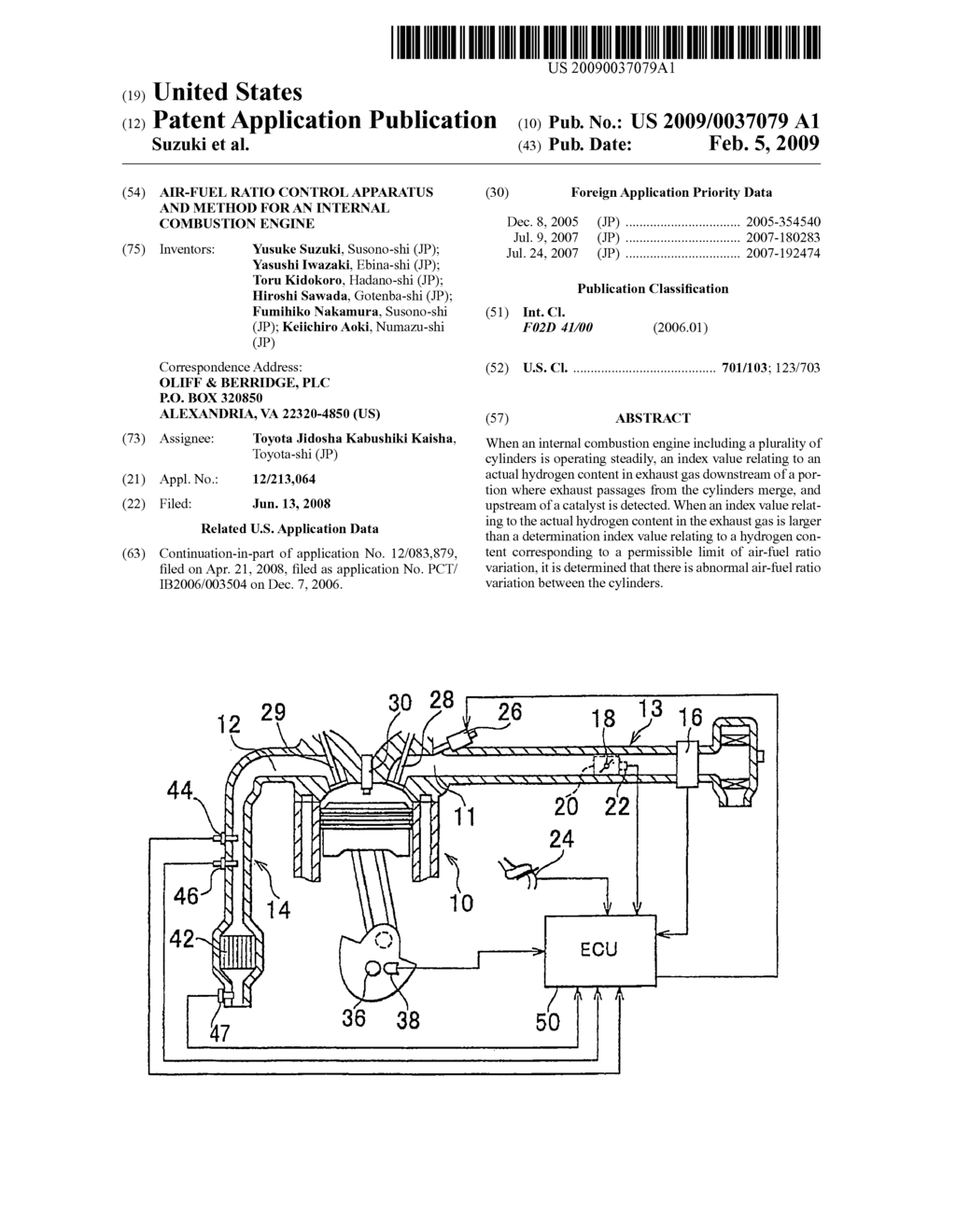 Air-fuel ratio control apparatus and method for an internal combustion engine - diagram, schematic, and image 01