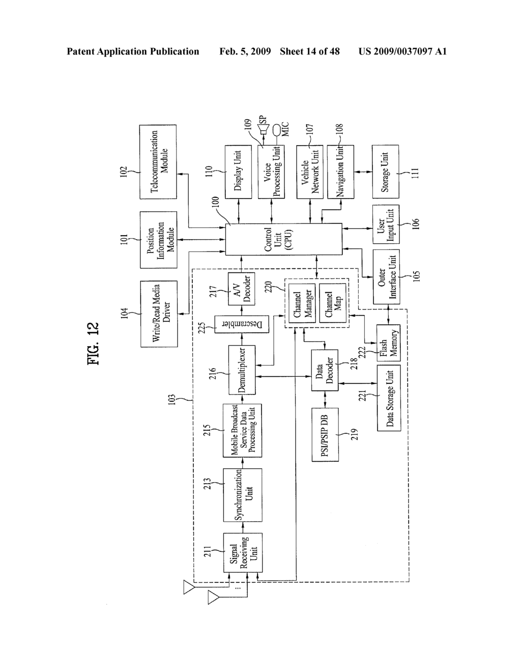 BROADCAST RECEIVER AND METHOD OF PROCESSING DATA - diagram, schematic, and image 15