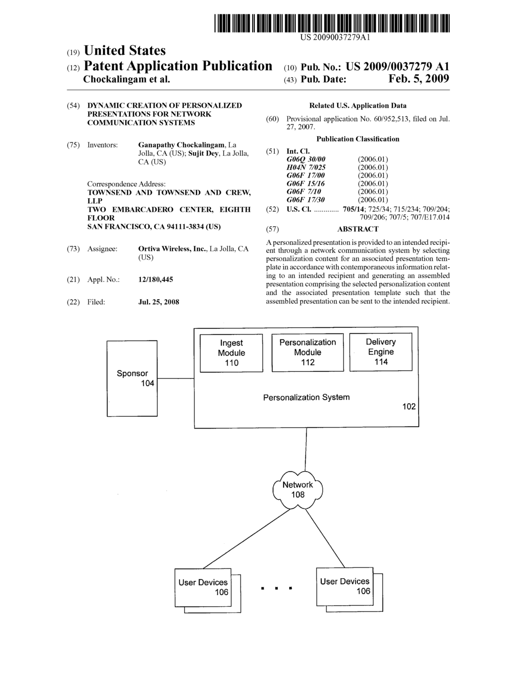 Dynamic Creation of Personalized Presentations For Network Communication Systems - diagram, schematic, and image 01