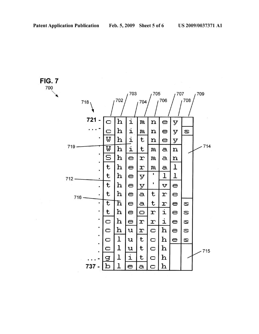 EFFICIENT STORAGE AND SEARCH OF WORD LISTS AND OTHER TEXT - diagram, schematic, and image 06