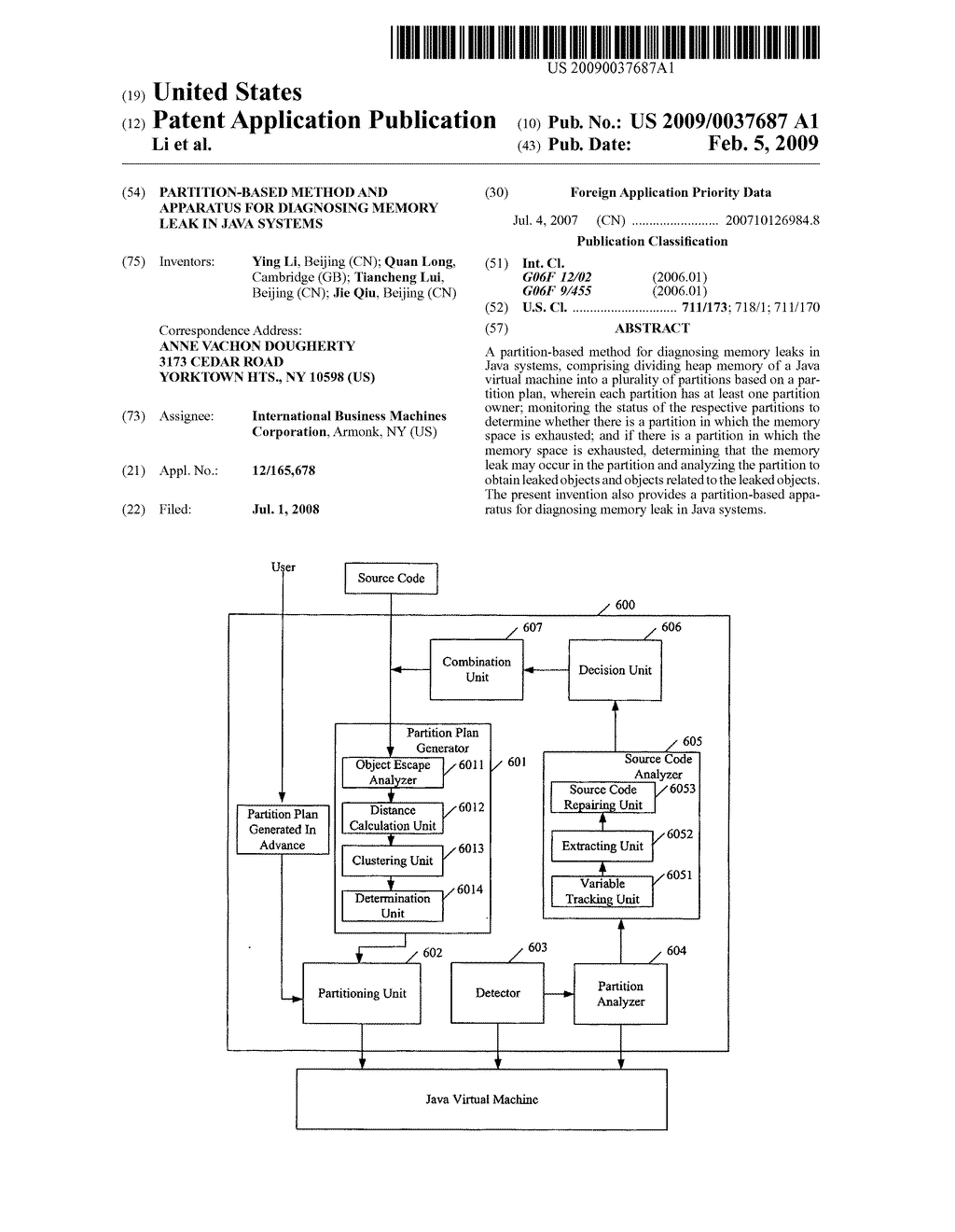 PARTITION-BASED METHOD AND APPARATUS FOR DIAGNOSING MEMORY LEAK IN JAVA SYSTEMS - diagram, schematic, and image 01