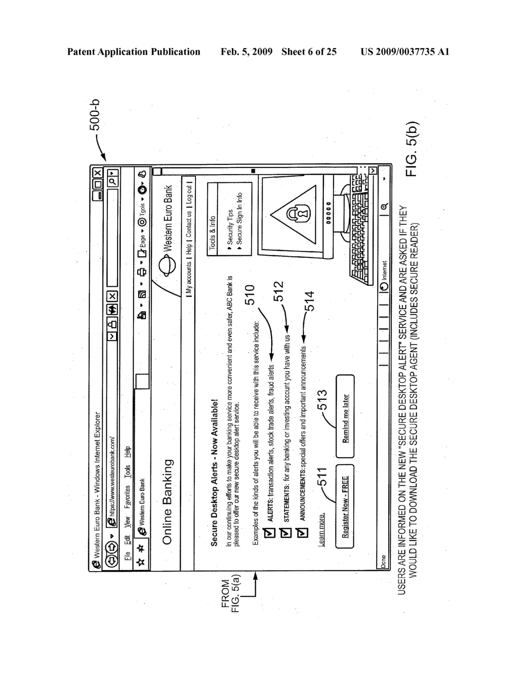 METHOD AND SYSTEM FOR DELIVERING SECURE MESSAGES TO A COMPUTER DESKTOP - diagram, schematic, and image 07