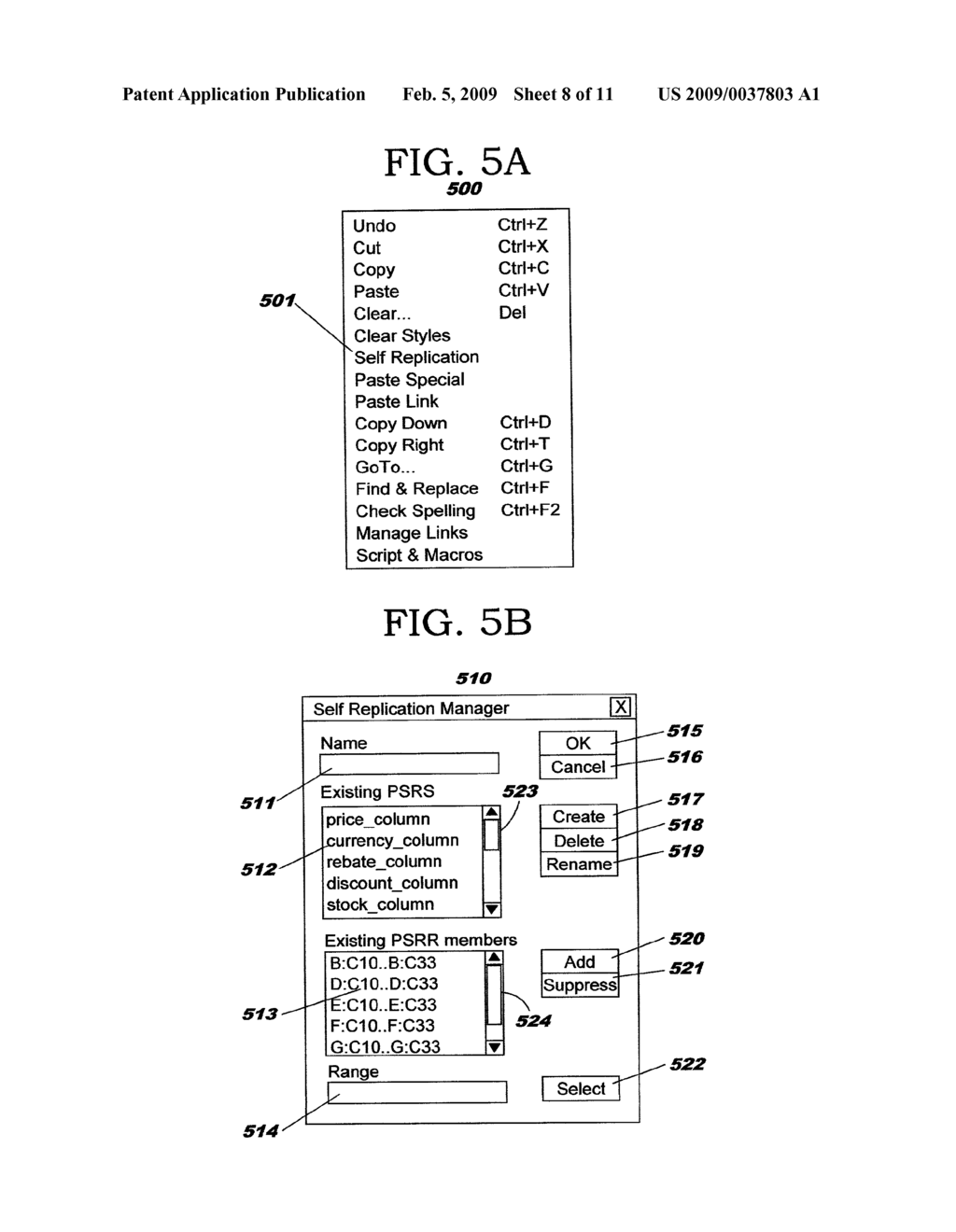 SYSTEM IN AN ELECTRONIC SPREADSHEET FOR PERSISTENTLY SELF-REPLICATING MULTIPLE RANGES OF CELLS THROUGH A COPY-PASTE OPERATION AND A SELF-REPLICATION TABLE - diagram, schematic, and image 09