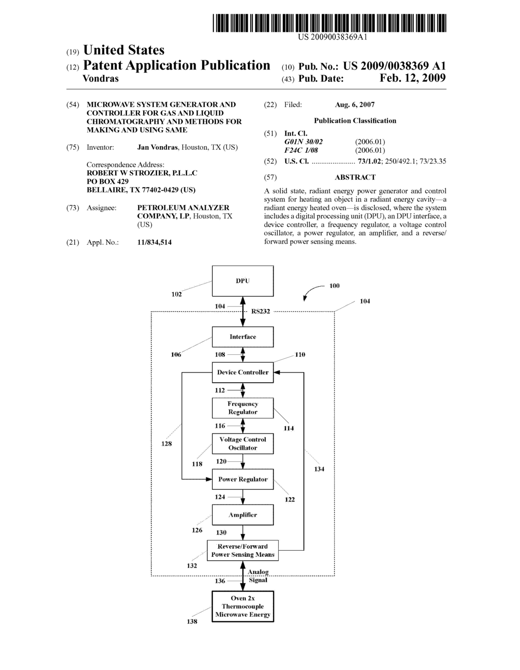 MICROWAVE SYSTEM GENERATOR AND CONTROLLER FOR GAS AND LIQUID CHROMATOGRAPHY AND METHODS FOR MAKING AND USING SAME - diagram, schematic, and image 01