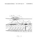 Cable suspended, self leveling tram with self-propelled tractor bogie diagram and image