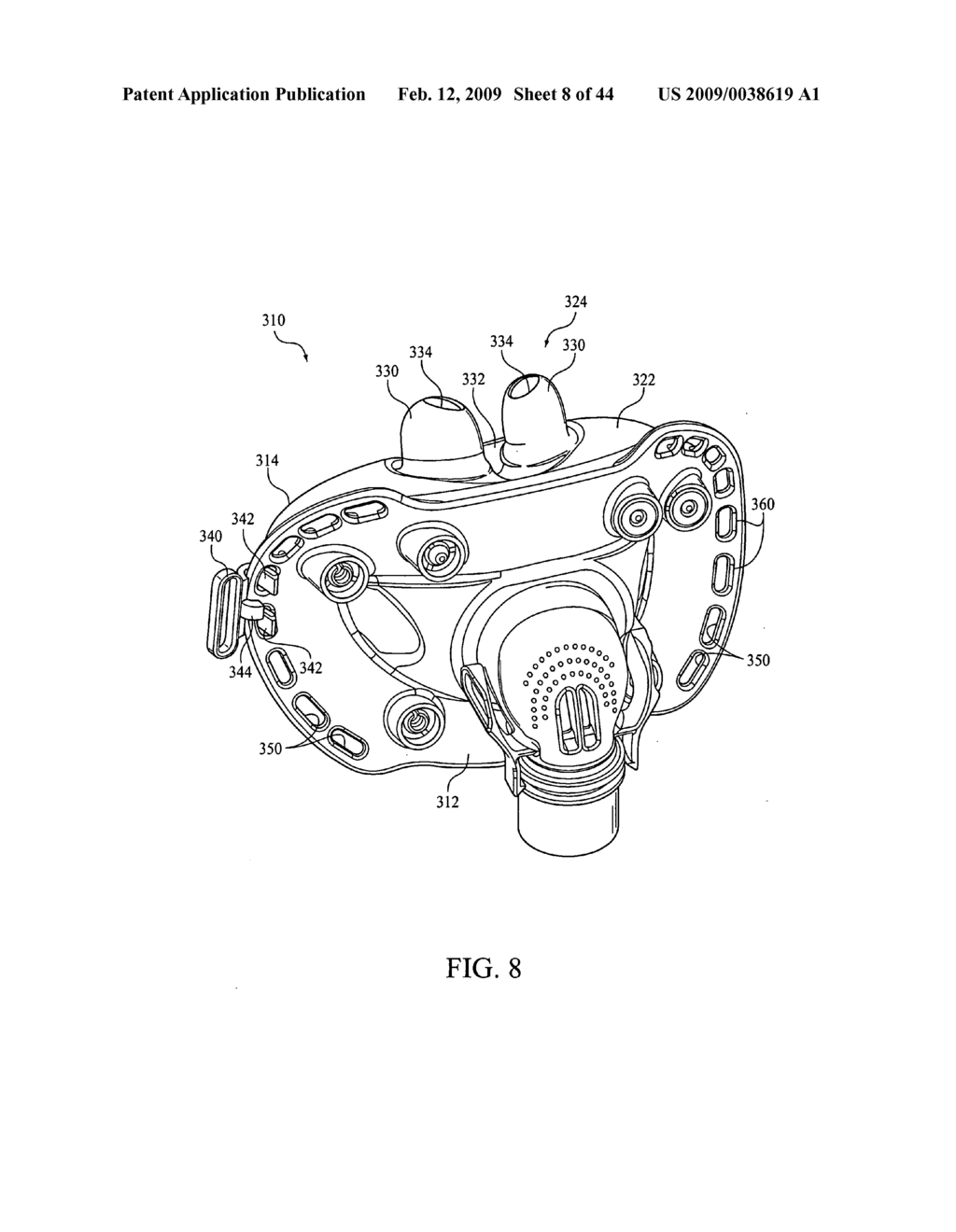 FULL FACE RESPIRATORY MASK WITH INTEGRATED NASAL INTERFACE - diagram, schematic, and image 09