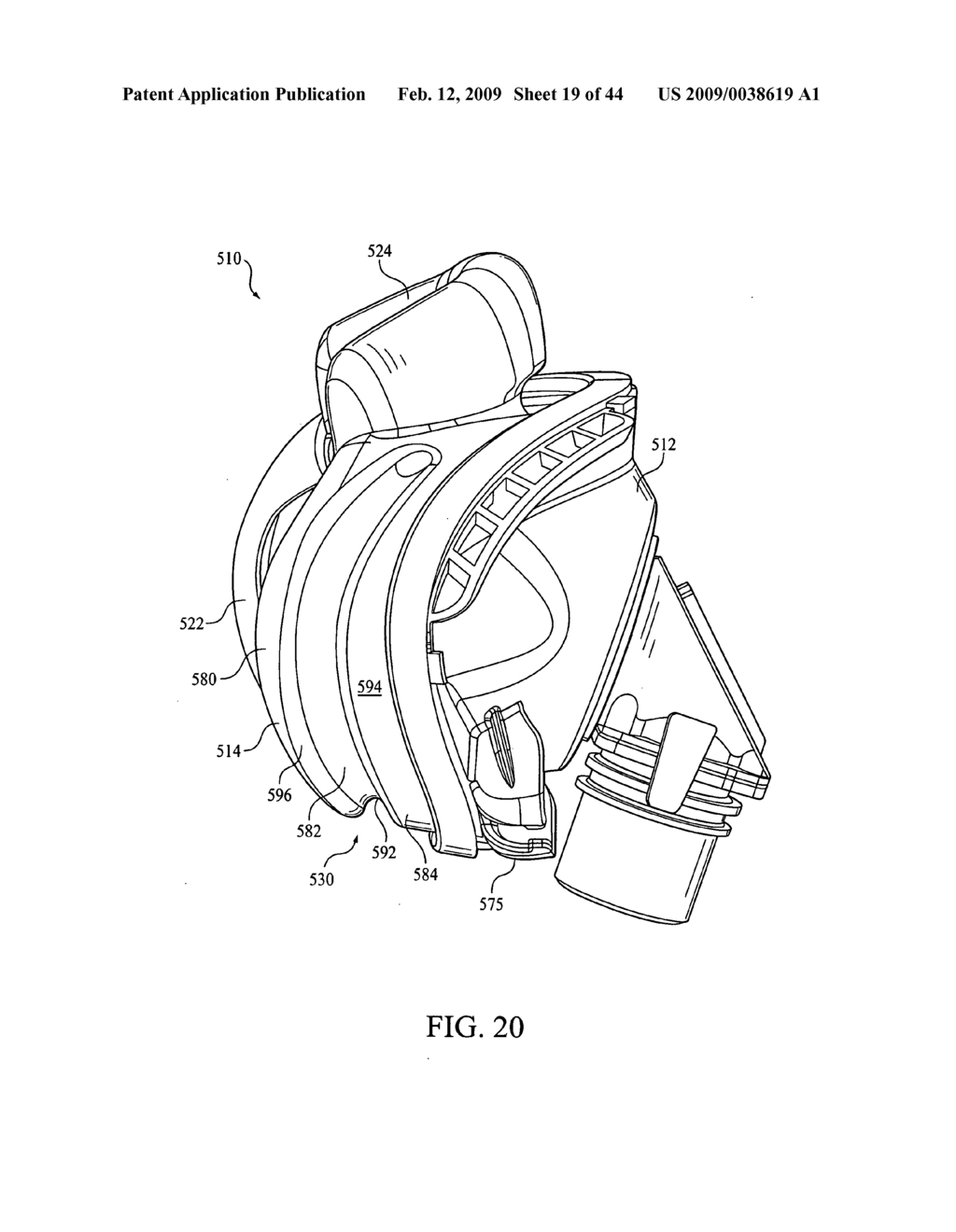 FULL FACE RESPIRATORY MASK WITH INTEGRATED NASAL INTERFACE - diagram, schematic, and image 20