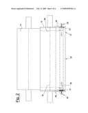 Glue distribution device of an embossing-lamination group diagram and image