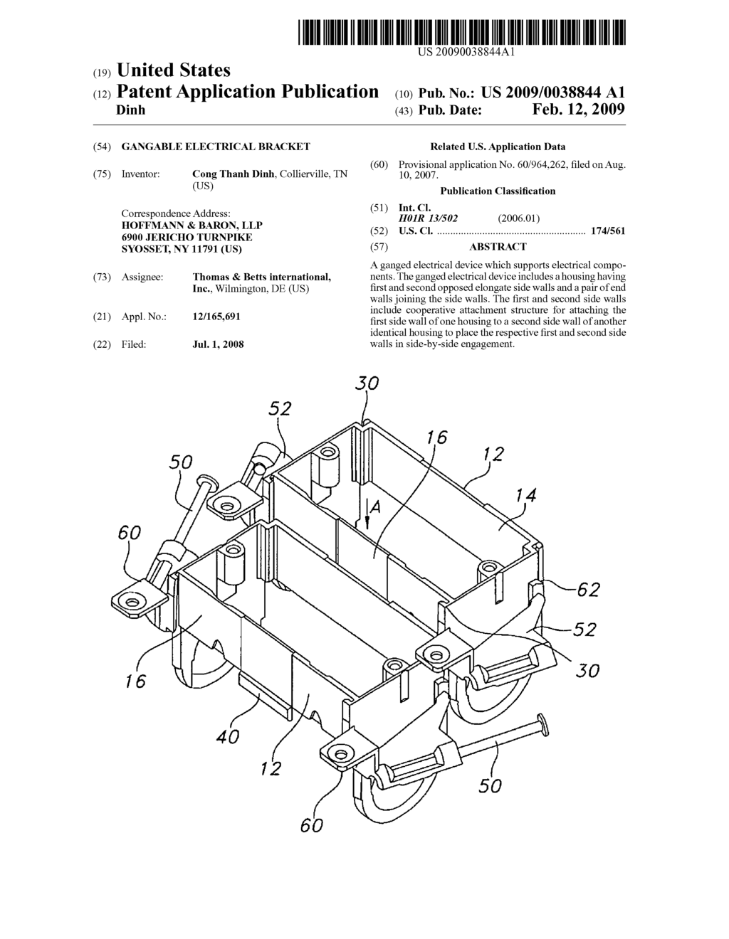 GANGABLE ELECTRICAL BRACKET - diagram, schematic, and image 01