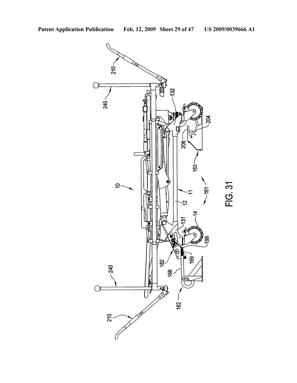 Retractable head and foot section pivots for an ambulance cot - diagram, schematic, and image 30