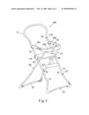 Collapsible high chair diagram and image