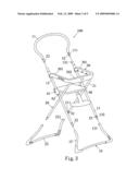 Collapsible high chair diagram and image