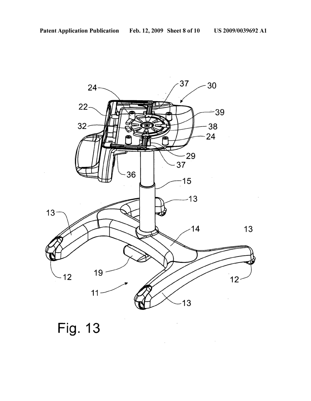 High Chair with Swivel Feature and Height Adjustment - diagram, schematic, and image 09