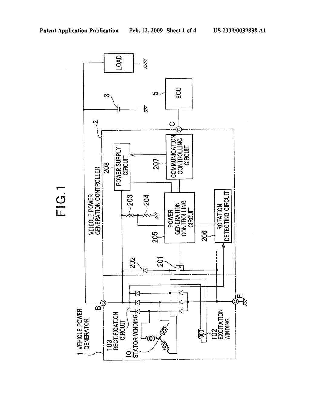 Device for controlling power generated in vehicle - diagram, schematic, and image 02