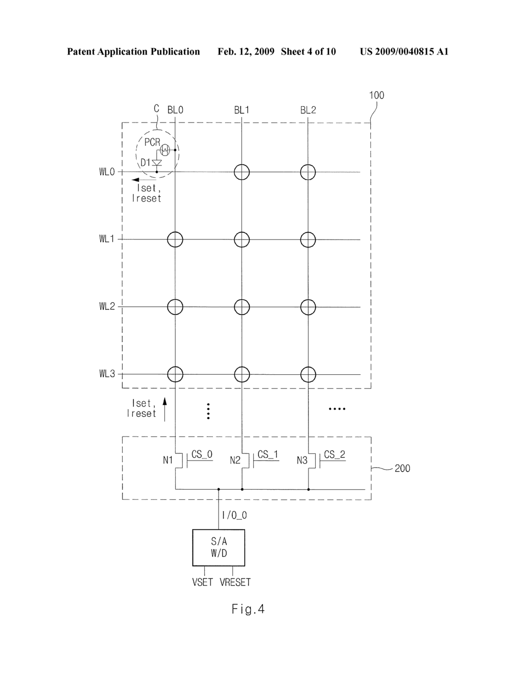 PHASE CHANGE MEMORY DEVICE USING A MULTIPLE LEVEL WRITE VOLTAGE - diagram, schematic, and image 05