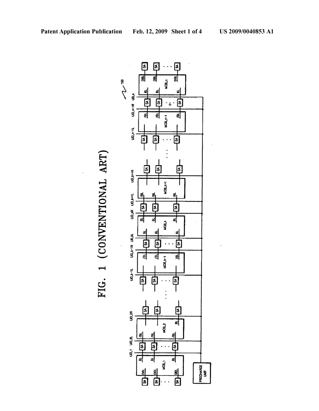 METHOD OF PRECHARGING LOCAL INPUT/OUTPUT LINE AND SEMICONDUCTOR MEMORY DEVICE USING THE METHOD - diagram, schematic, and image 02