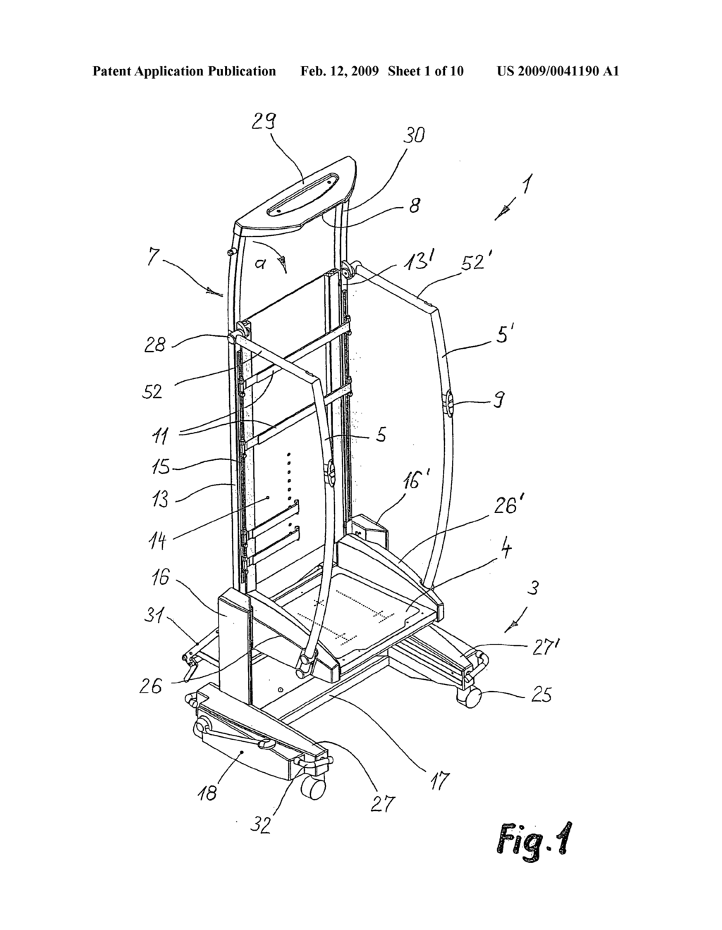 Apparatus for Positioning Standing Persons in Order to Take X-Ray Pictures - diagram, schematic, and image 02