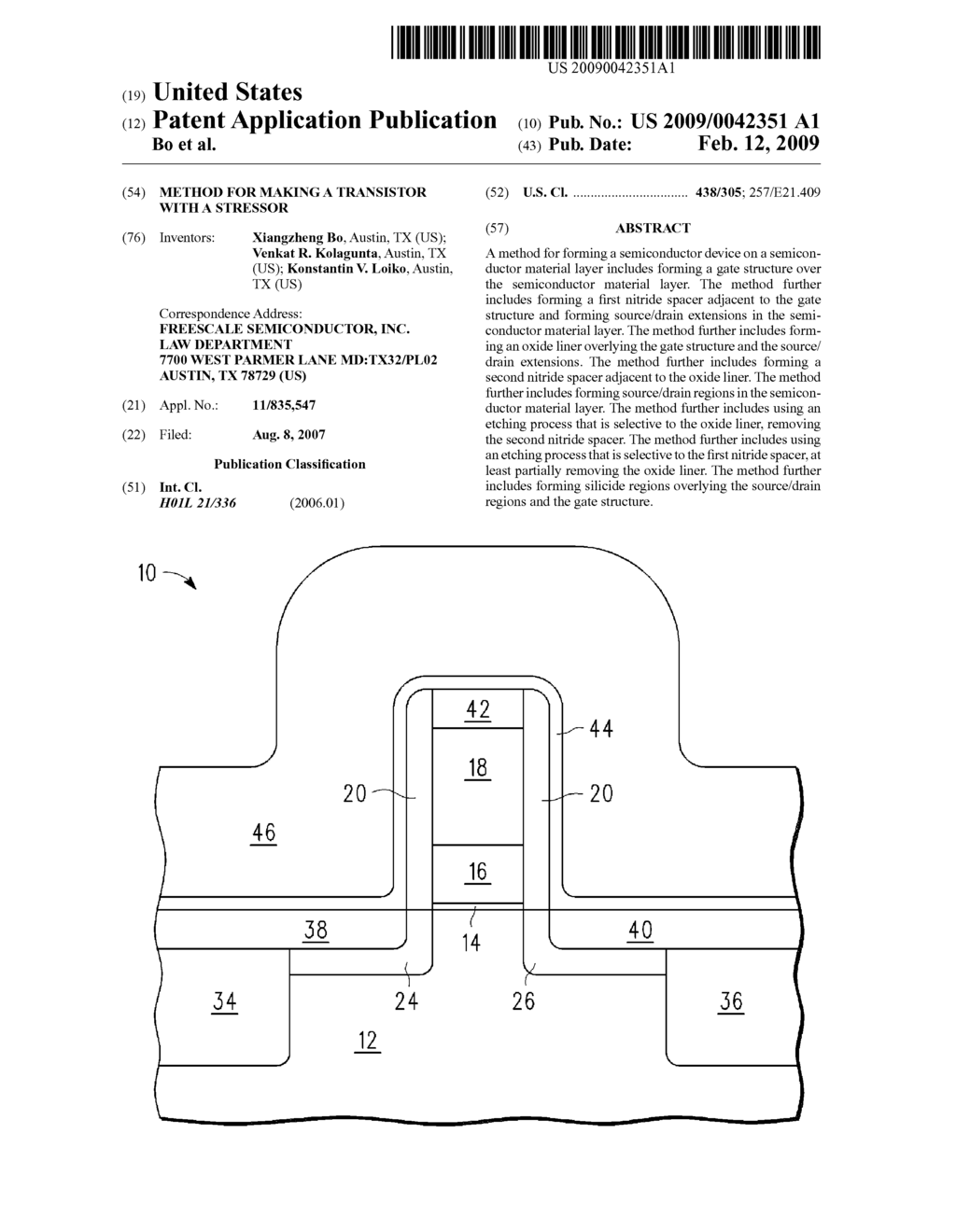 METHOD FOR MAKING A TRANSISTOR WITH A STRESSOR - diagram, schematic, and image 01