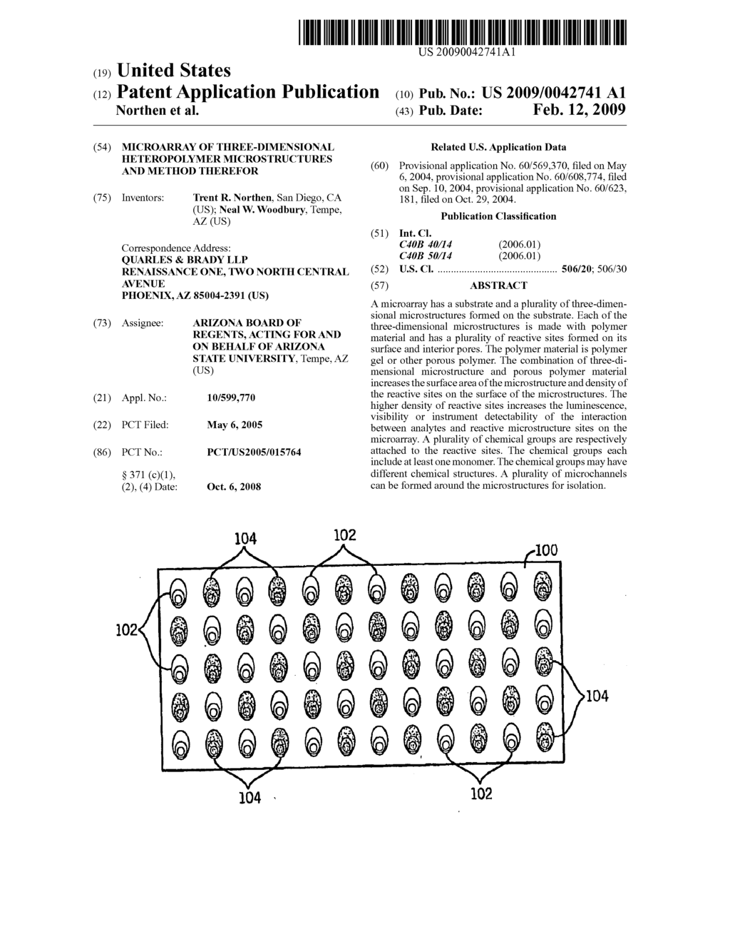 MICROARRAY OF THREE-DIMENSIONAL HETEROPOLYMER MICROSTRUCTURES AND METHOD THEREFOR - diagram, schematic, and image 01