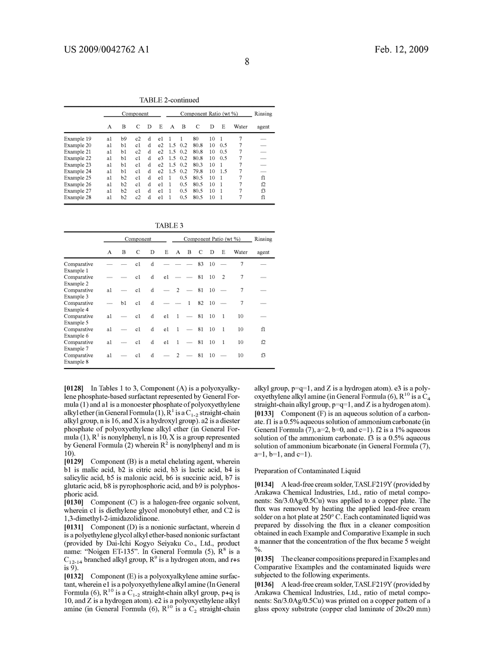 CLEANER COMPOSITION FOR REMOVAL OF LEAD-FREE SOLDERING FLUX, RINSING AGENT FOR REMOVAL OF LEAD-FREE SOLDERING FLUX, AND METHOD FOR REMOVAL OF LEAD-FREE SOLDERING FLUX - diagram, schematic, and image 09