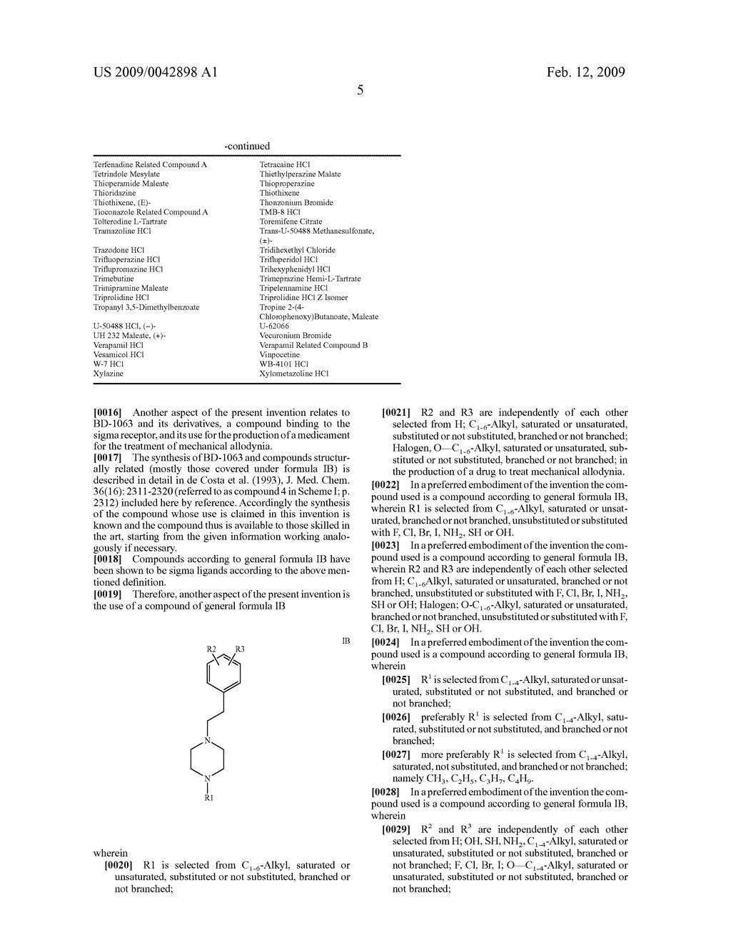 USE OF COMPOUNDS ACTIVE ON THE SIGMA RECEPTOR FOR THE TREATMENT OF MECANICAL ALLODYNIA - diagram, schematic, and image 17