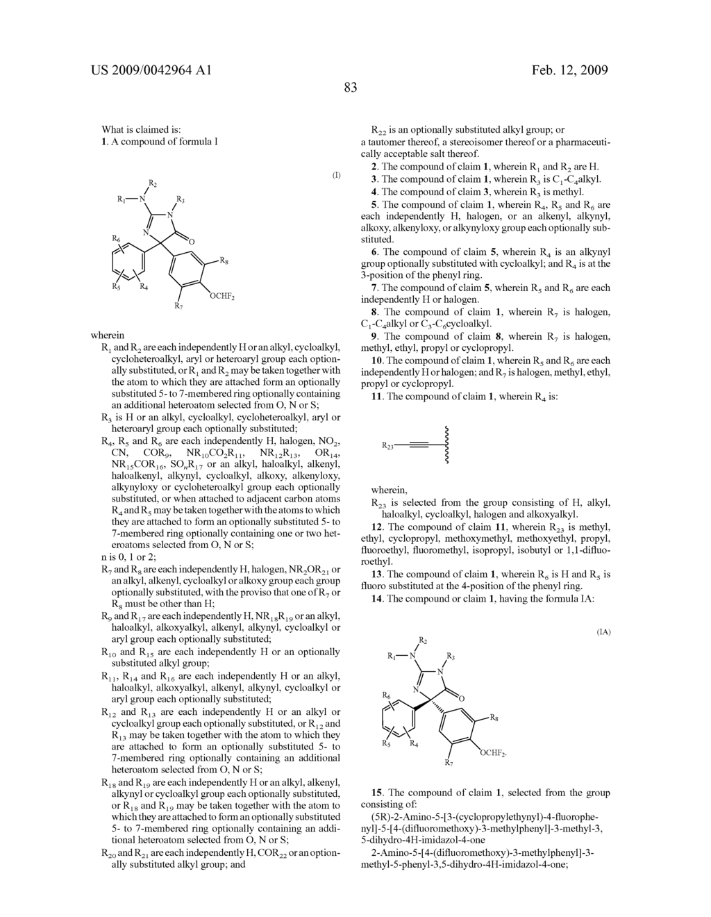 AMINO-5-[SUBSTITUTED-4-(DIFLUOROMETHOXY)PHENYL]-5-PHENYLIMIDAZOLONE COMPOUNDS AS BETA-SECRETASE INHIBITORS - diagram, schematic, and image 84