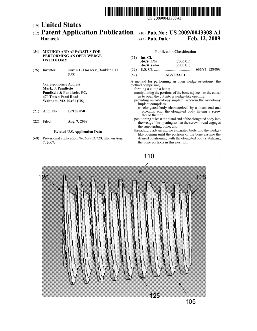 METHOD AND APPARATUS FOR PERFORMING AN OPEN WEDGE OSTEOTOMY - diagram, schematic, and image 01