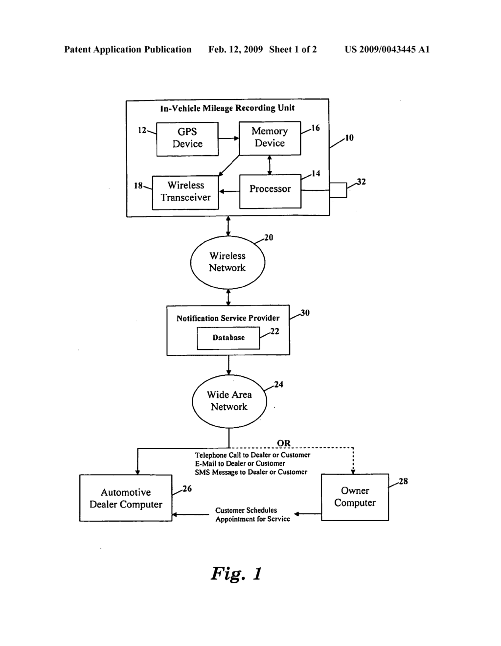 AUTOMOBILE MILEAGE NOTIFICATION SYSTEM - diagram, schematic, and image 02