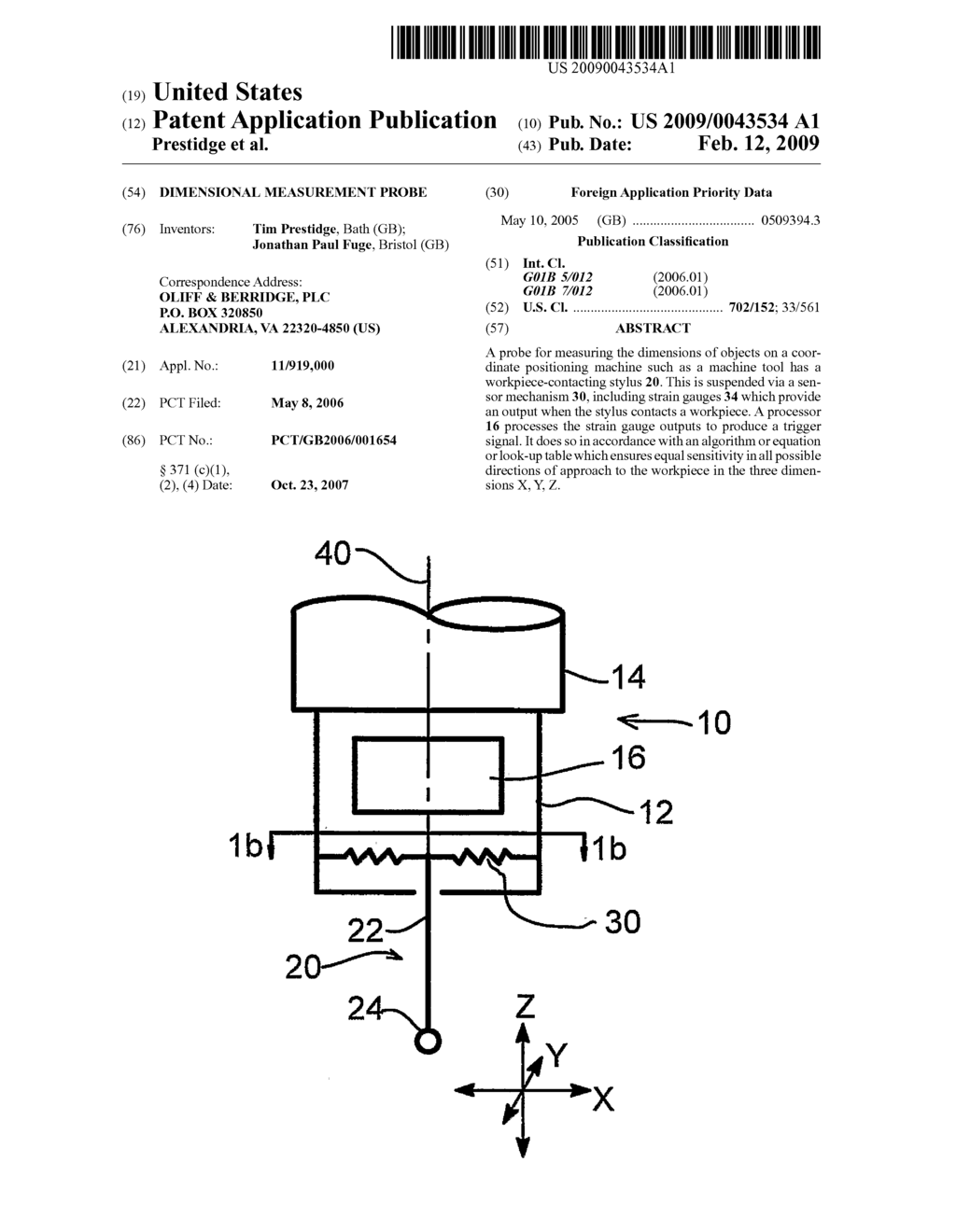 Dimensional measurement probe - diagram, schematic, and image 01