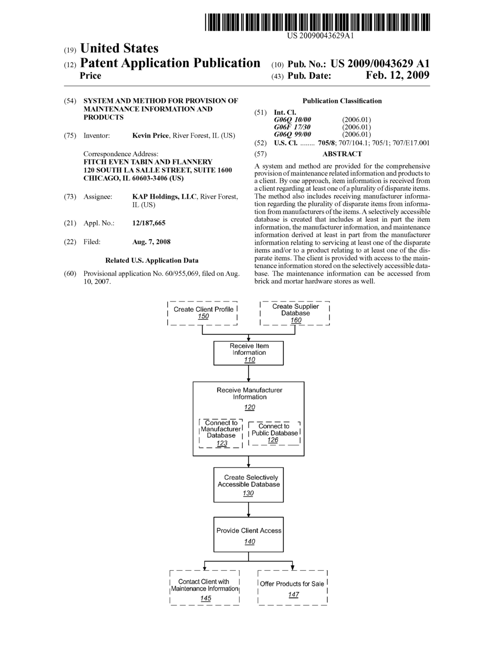 SYSTEM AND METHOD FOR PROVISION OF MAINTENANCE INFORMATION AND PRODUCTS - diagram, schematic, and image 01