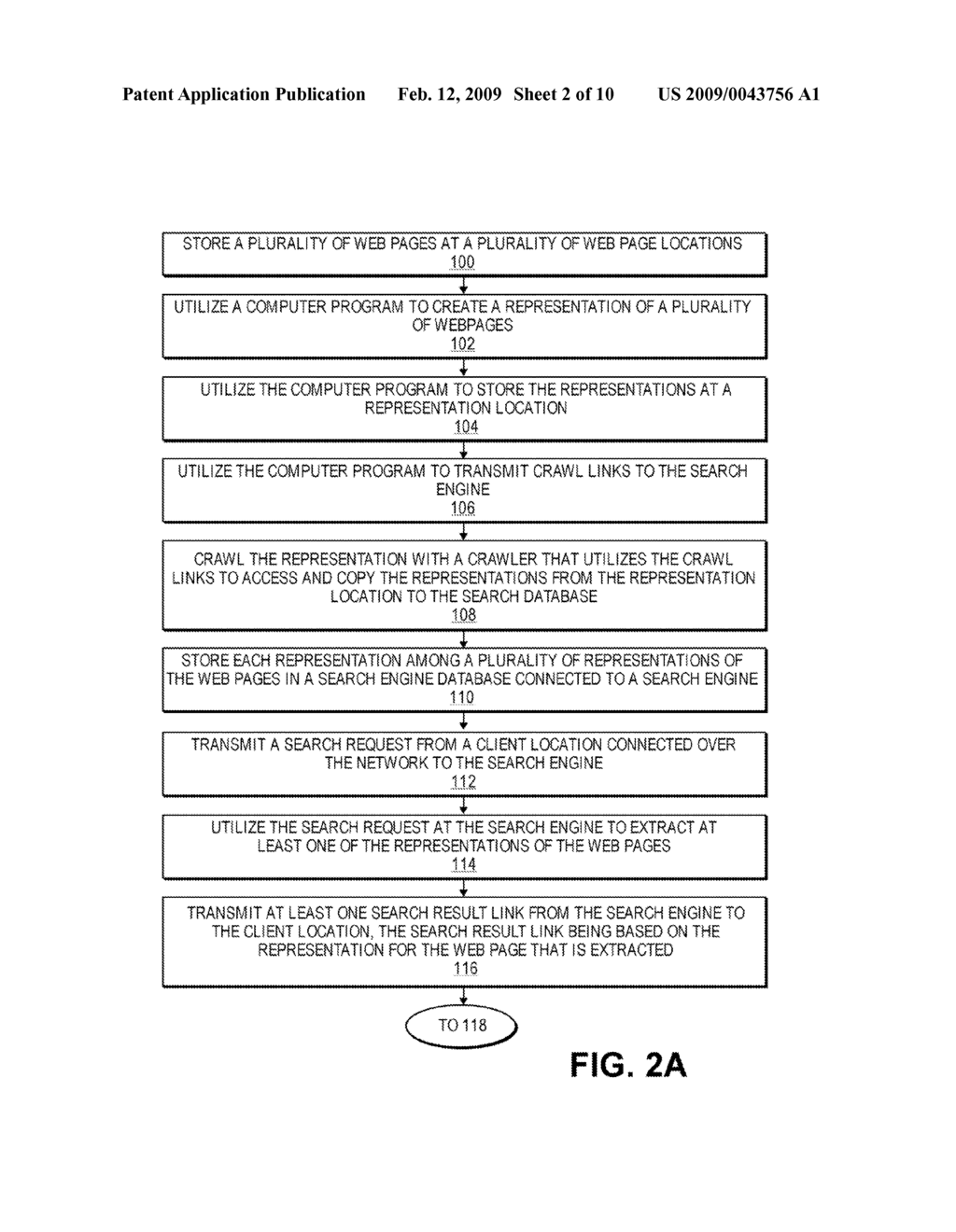 COMPUTER PROGRAM, SYSTEM AND METHOD FOR CREATING REPRESENTATIONS OF WEB PAGES AND TRANSMITTING CRAWLER LINKS FOR CRAWLING THE REPRESENTATIONS - diagram, schematic, and image 03