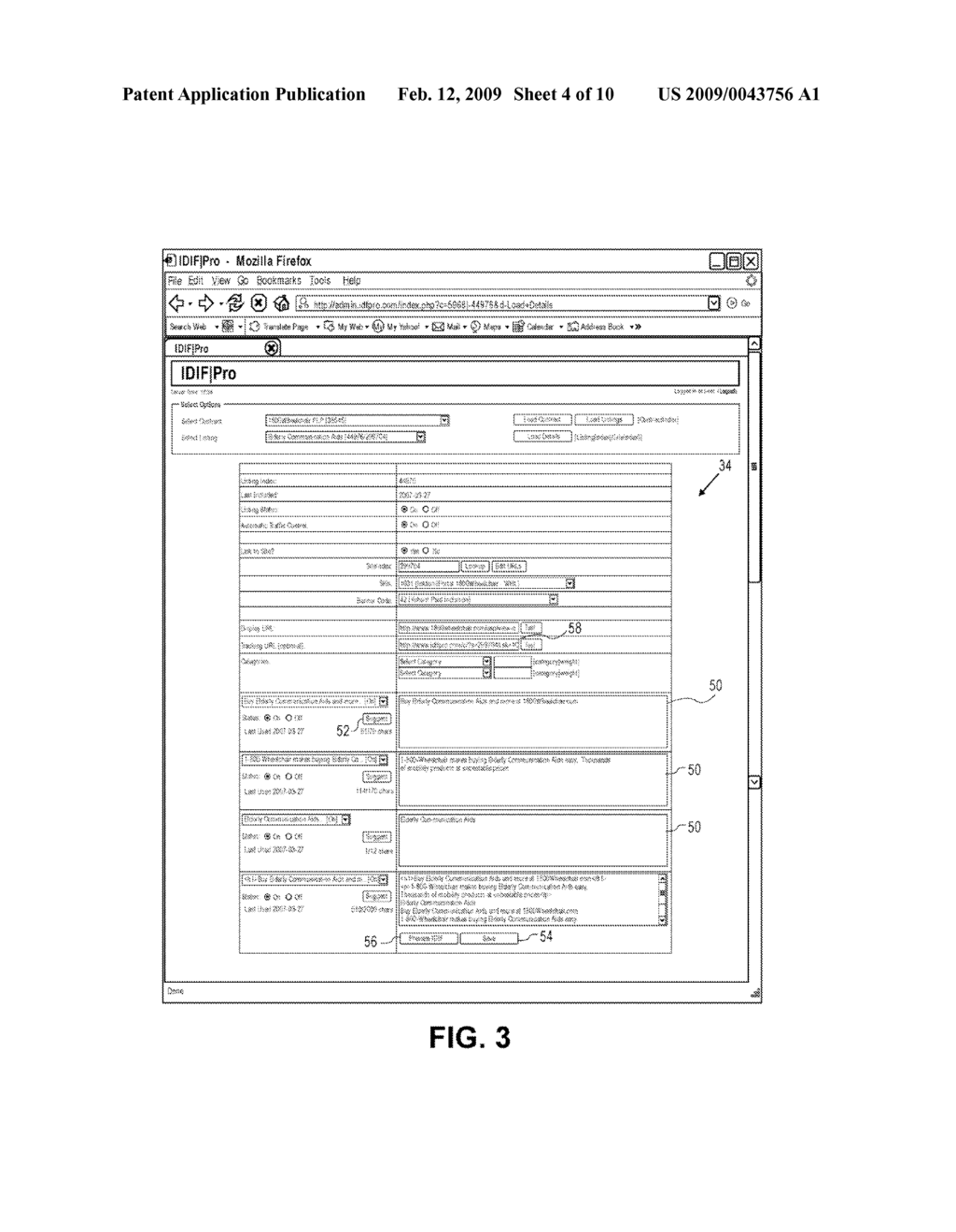 COMPUTER PROGRAM, SYSTEM AND METHOD FOR CREATING REPRESENTATIONS OF WEB PAGES AND TRANSMITTING CRAWLER LINKS FOR CRAWLING THE REPRESENTATIONS - diagram, schematic, and image 05