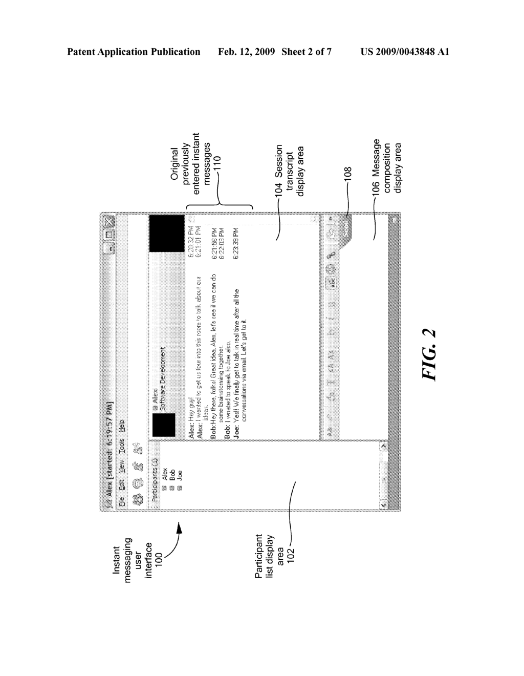 METHOD AND SYSTEM FOR PROVIDING COLLABORATIVE MODERATION AND CORRECTION OF MESSAGE HISTORY IN AN INSTANT MESAGING SESSION - diagram, schematic, and image 03