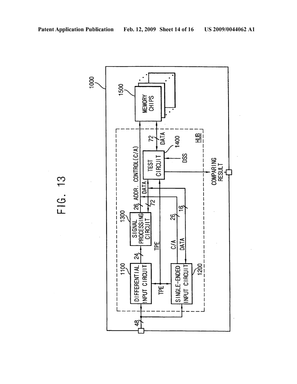 Method of testing a memory module and hub of the memory module - diagram, schematic, and image 15