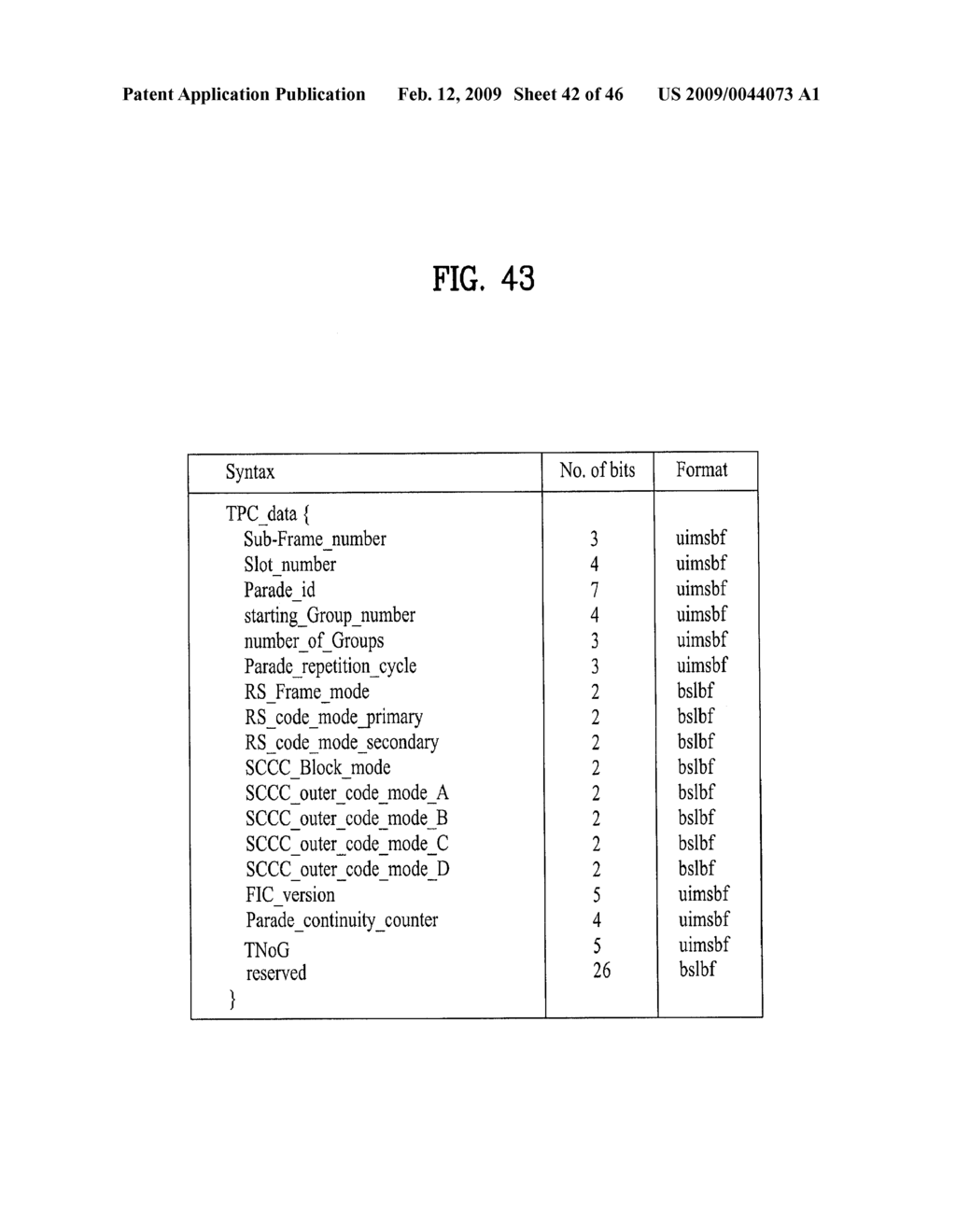 BROADCAST RECEIVER AND METHOD OF PROCESSING DATA - diagram, schematic, and image 43