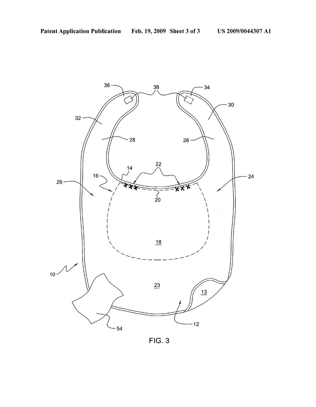 Bib with collar-protecting flap - diagram, schematic, and image 04