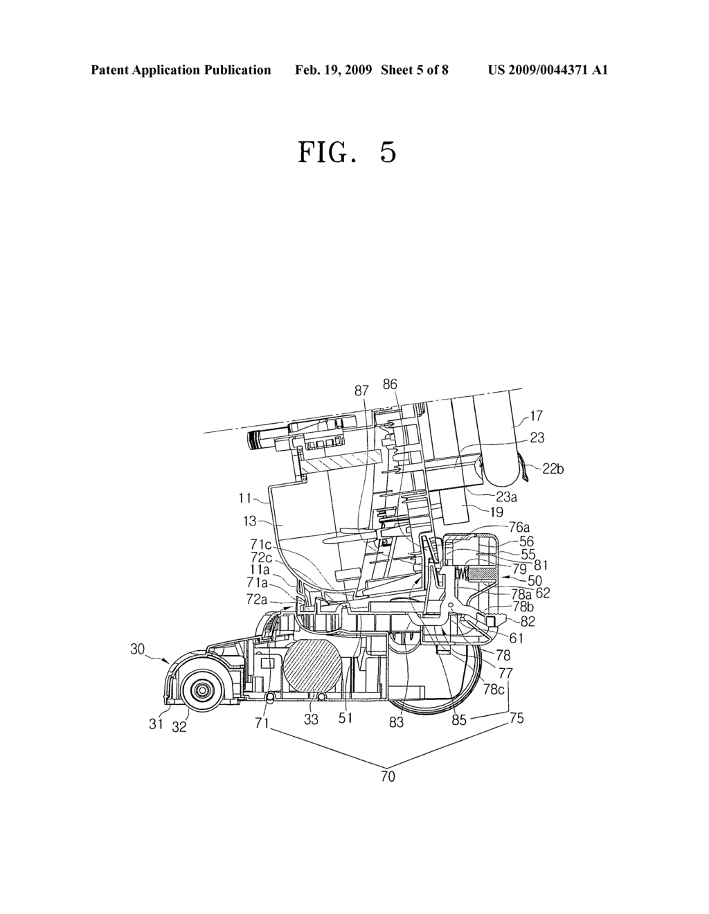 Vacuum cleaner for use in both upright form and canister form - diagram, schematic, and image 06