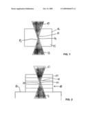 Cutting arrangement having a tip-to-tip blade arrangement diagram and image