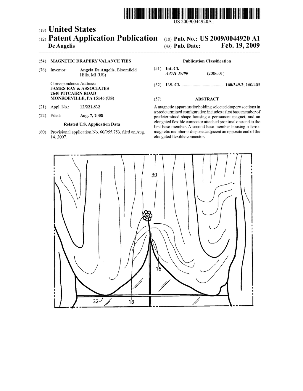 Magnetic drapery valance ties - diagram, schematic, and image 01