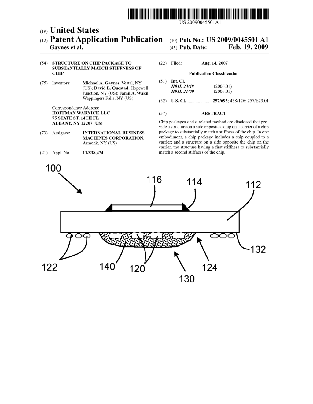 STRUCTURE ON CHIP PACKAGE TO SUBSTANTIALLY MATCH STIFFNESS OF CHIP - diagram, schematic, and image 01