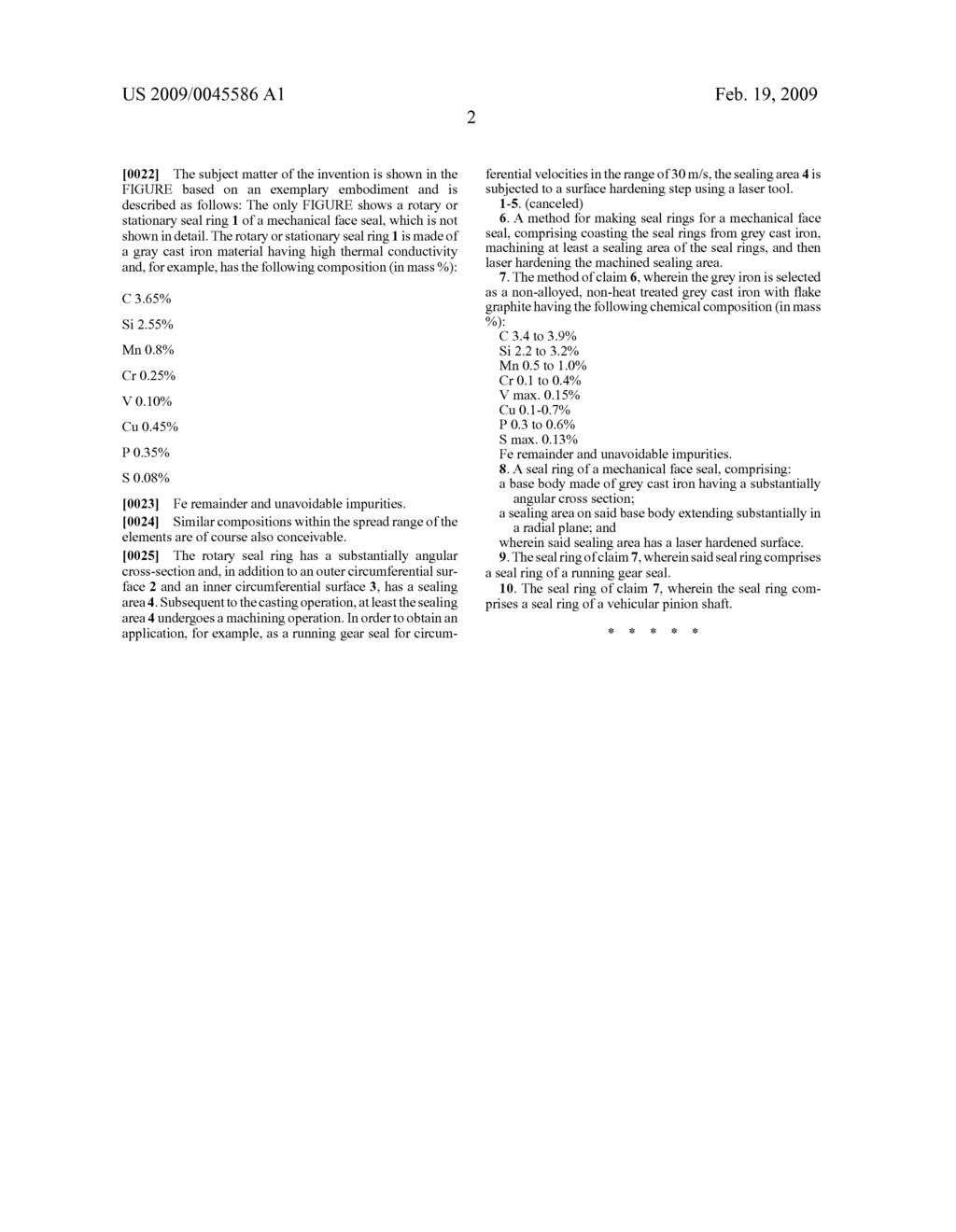 Method For Producing Rotary and/or Stationary Seal Rings of a Mechanical Face Seal by Means of Laser Hardening - diagram, schematic, and image 04