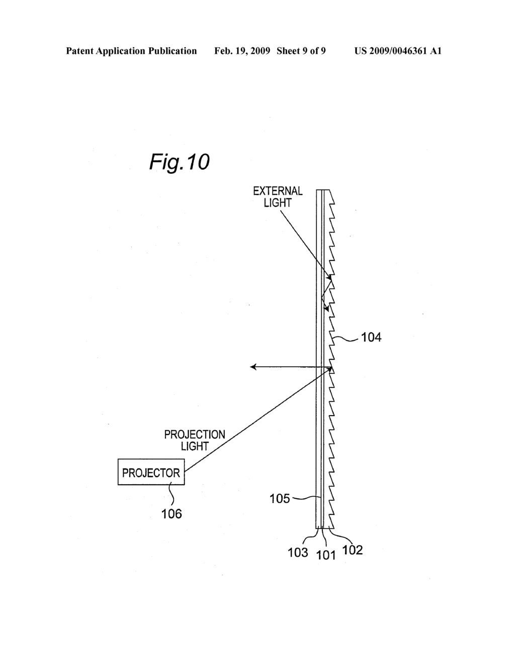 REFLECTION TYPE SCREEN AND FORWARD PROJECTION SYSTEM - diagram, schematic, and image 10