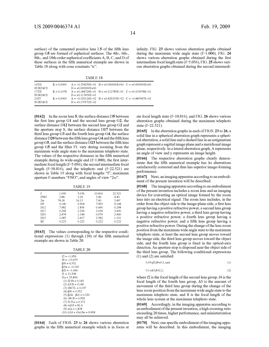 Zoom lens and imaging apparatus - diagram, schematic, and image 42