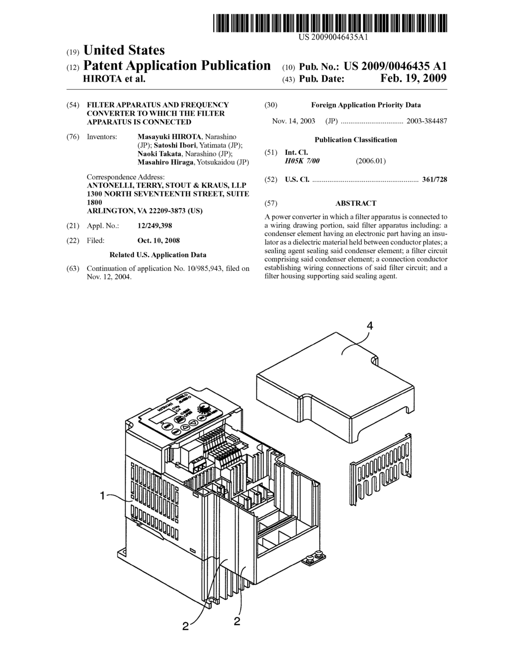 FILTER APPARATUS AND FREQUENCY CONVERTER TO WHICH THE FILTER APPARATUS IS CONNECTED - diagram, schematic, and image 01