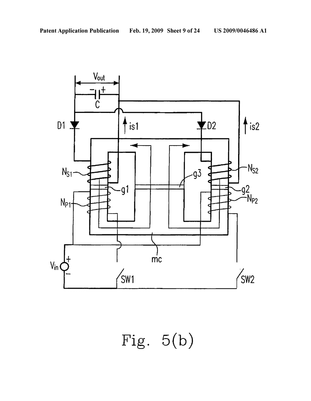 MAGNETIC INTEGRATED CIRCUIT FOR MULTIPHASE INTERLEAVED FLYBACK CONVERTER AND CONTROLLING METHOD THEREOF - diagram, schematic, and image 10